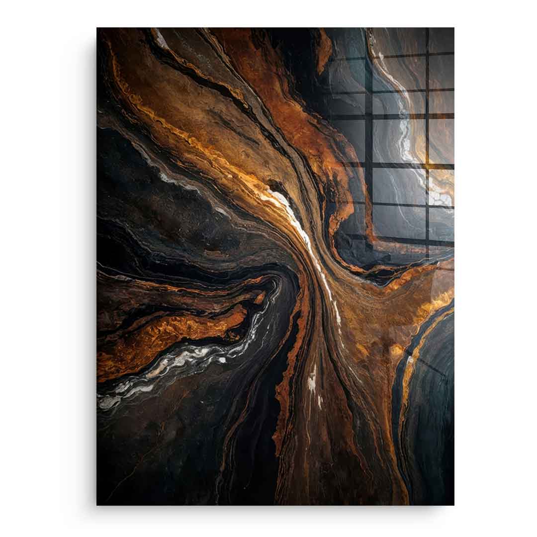 Golden Tones in Dark Stone - Acrylic Glass