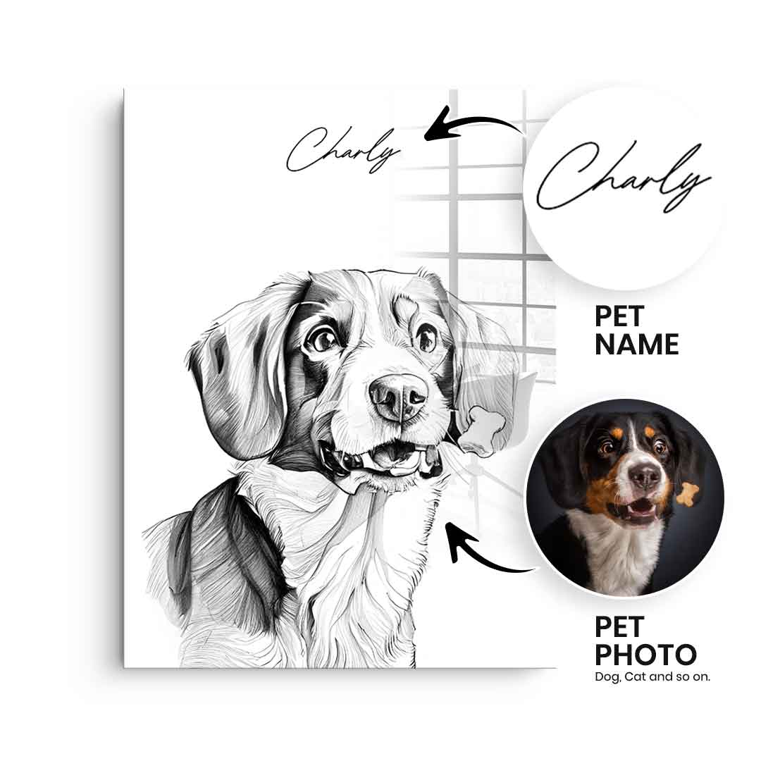 Pet Sketch Personalisierbar - Acrylglas