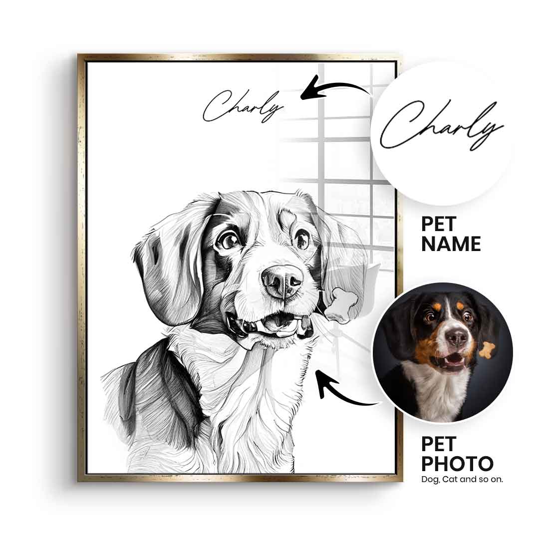 Pet Sketch Personalisierbar - Acrylglas