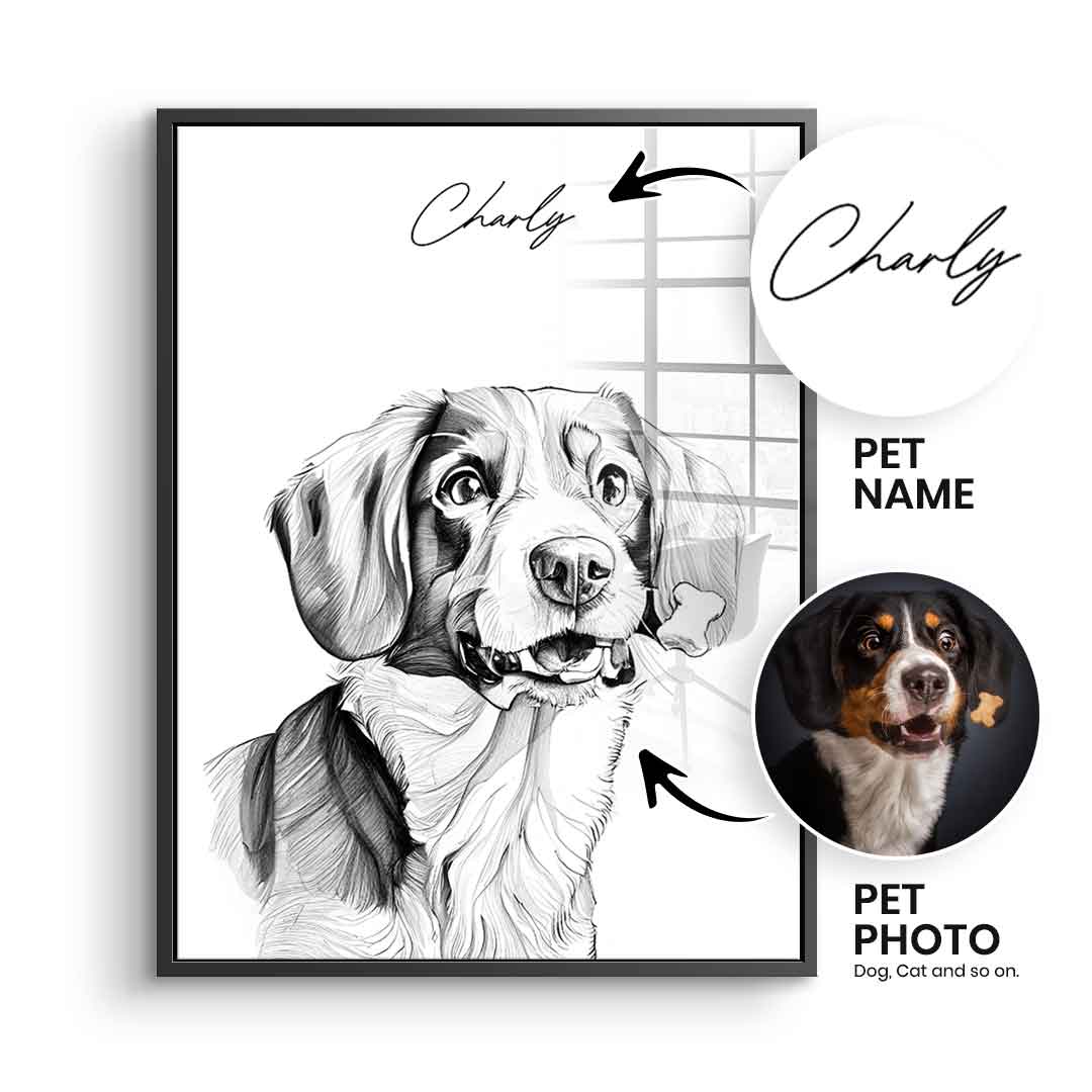 Pet Sketch Personalisierbar - Acrylglas
