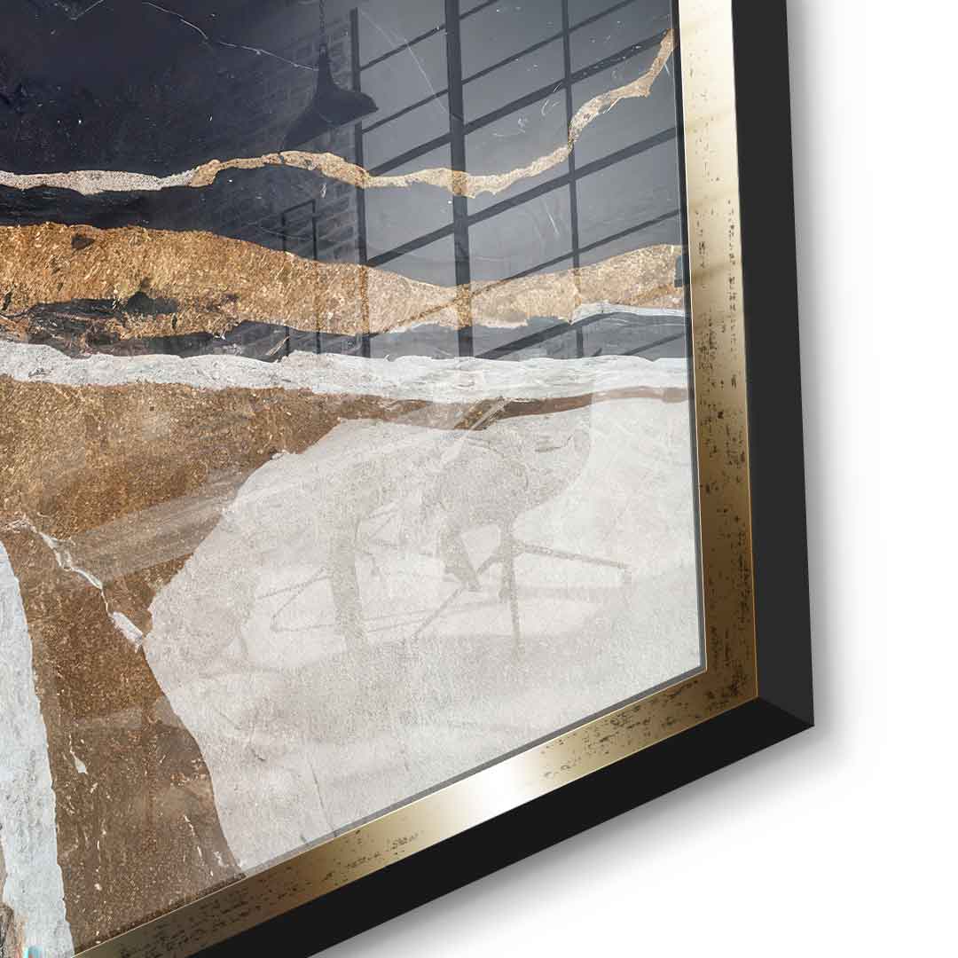 Textured Earth in Black and Gold - Acrylglas