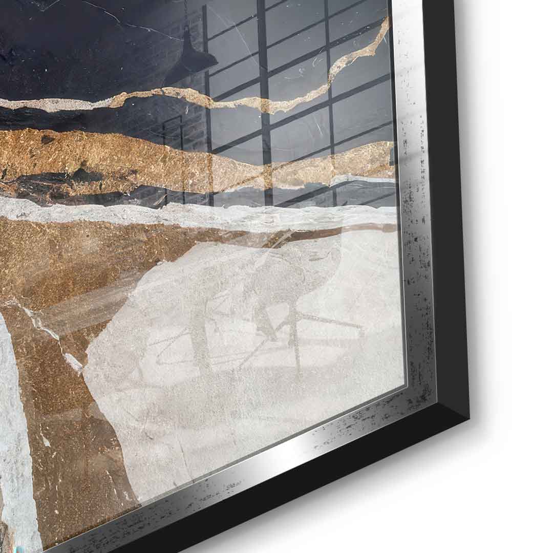 Textured Earth in Black and Gold - Acrylglas