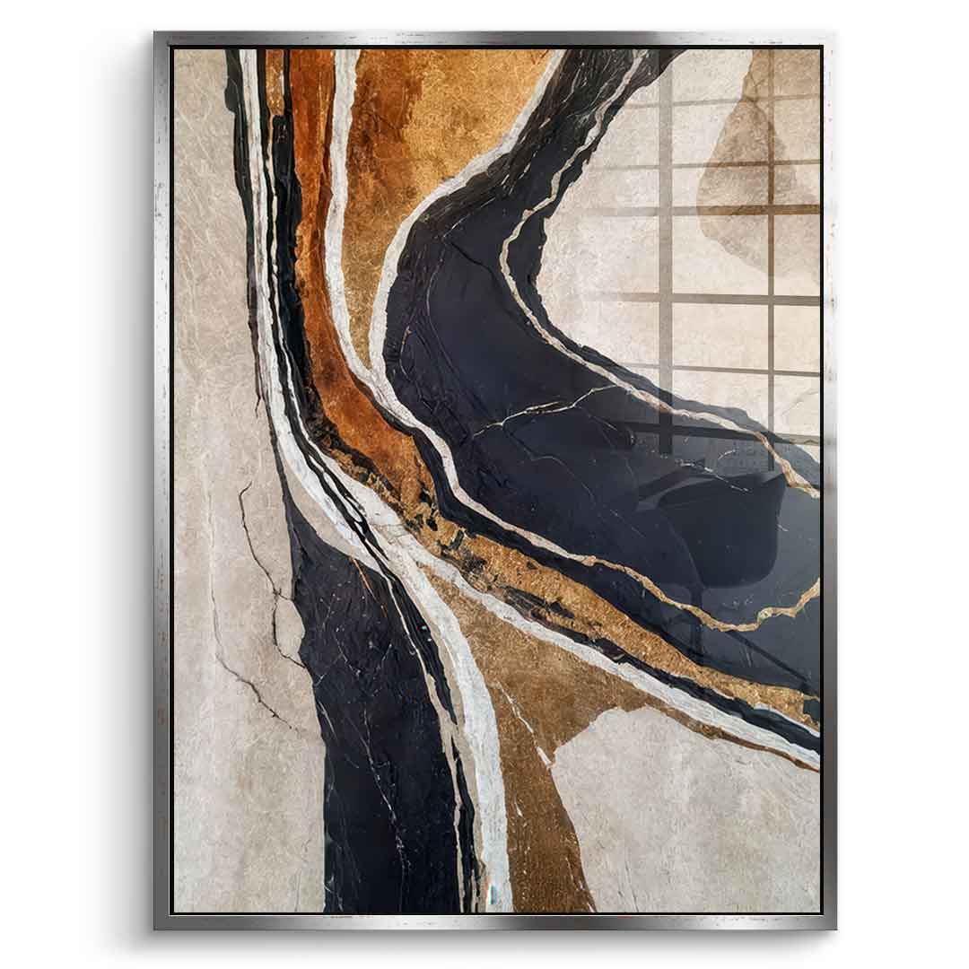 Textured Earth in Black and Gold - Acrylglas