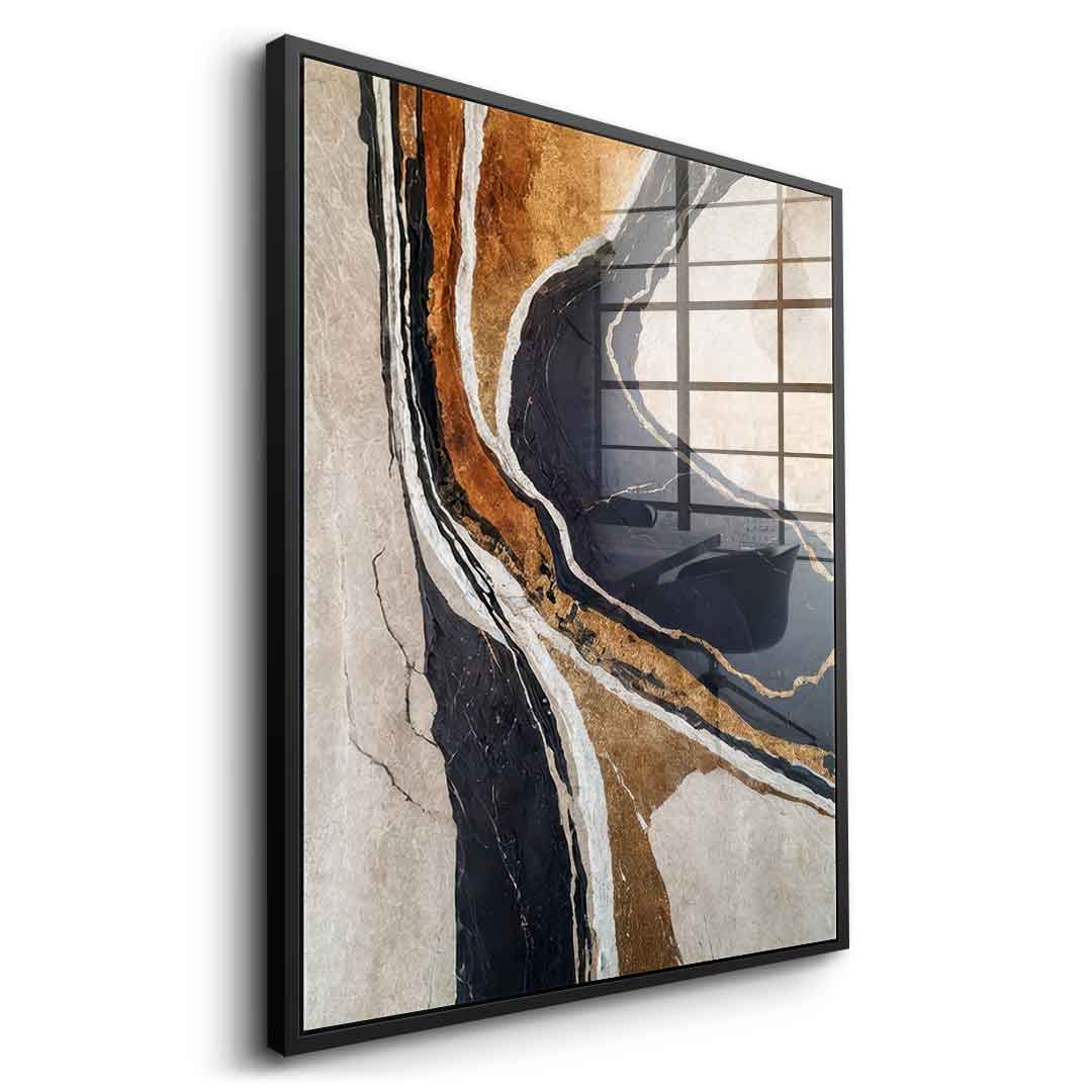 Textured Earth in Black and Gold - Acrylglas