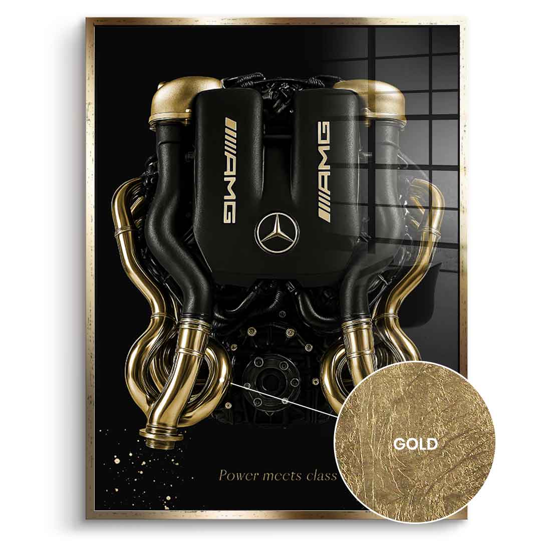 Mercedes V8 Engine - Blattgold