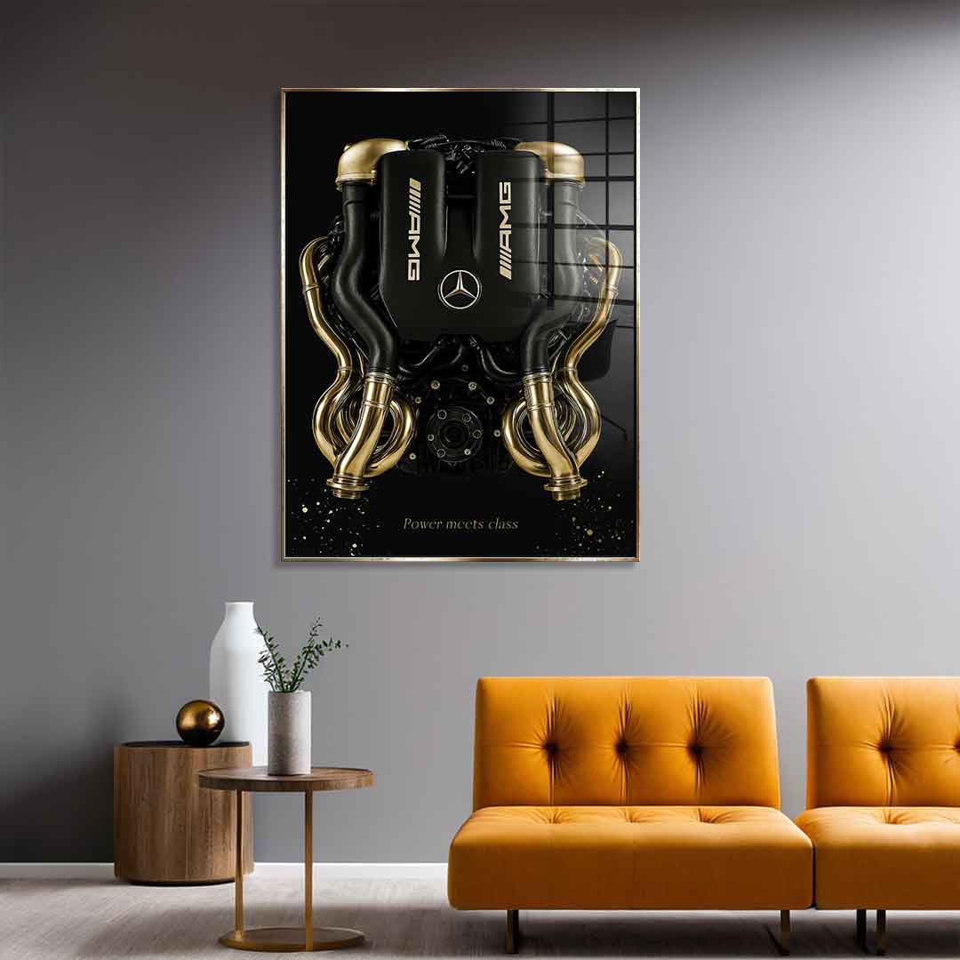 Mercedes V8 Engine - Blattgold