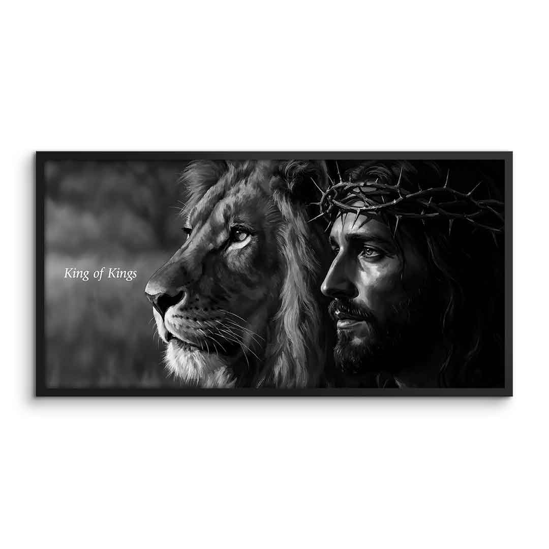 King of Kings Poster Grey Frame Front