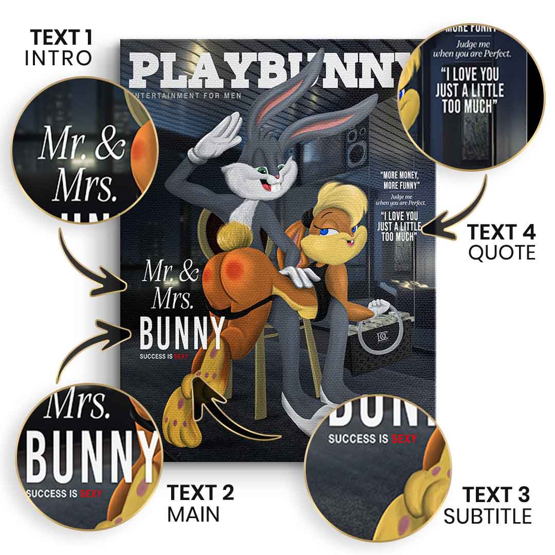 Playbunny Personalisierbar - Leinwand