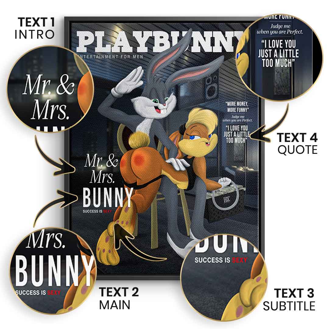 Playbunny Personalisierbar - Leinwand