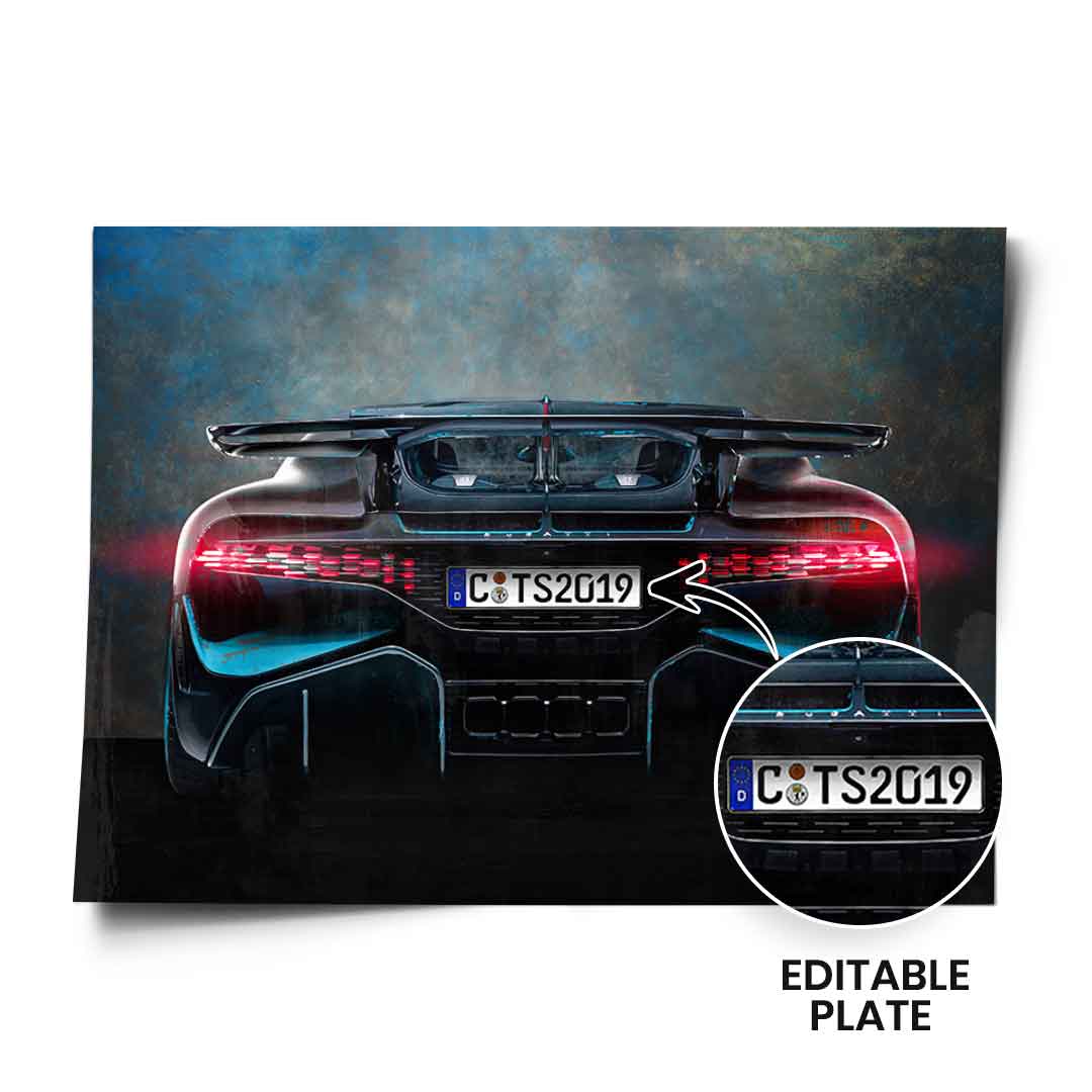 Bugatti Backside - Poster - Personalisierbar