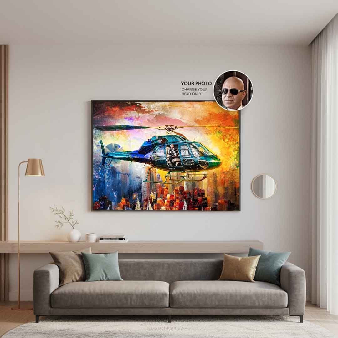 Helicopter Flight - Poster - Personalisierbar