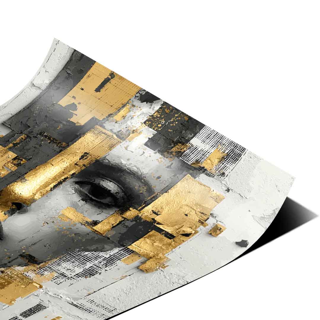 Gold White Half Face - Poster