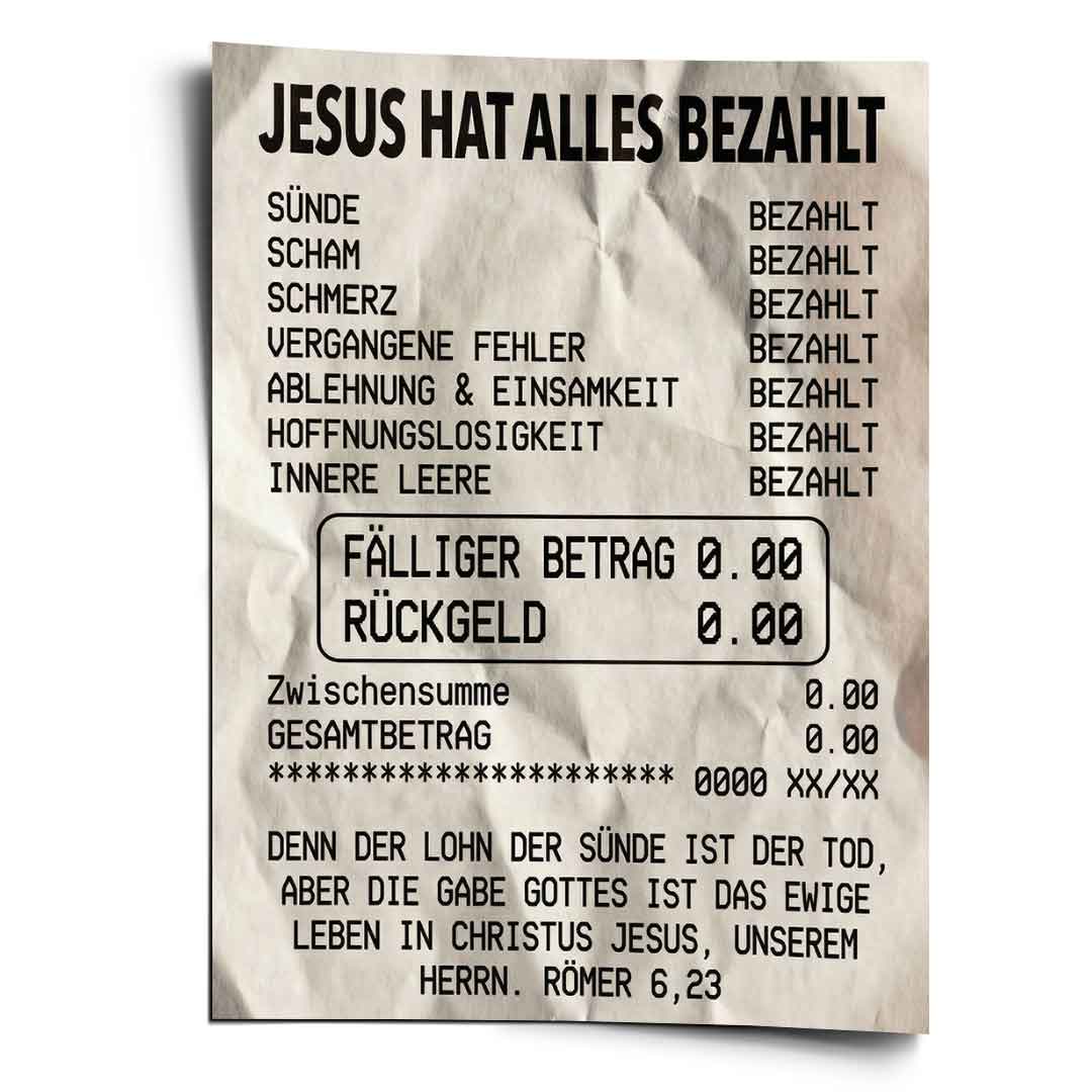 Jesus Paid it All - Poster