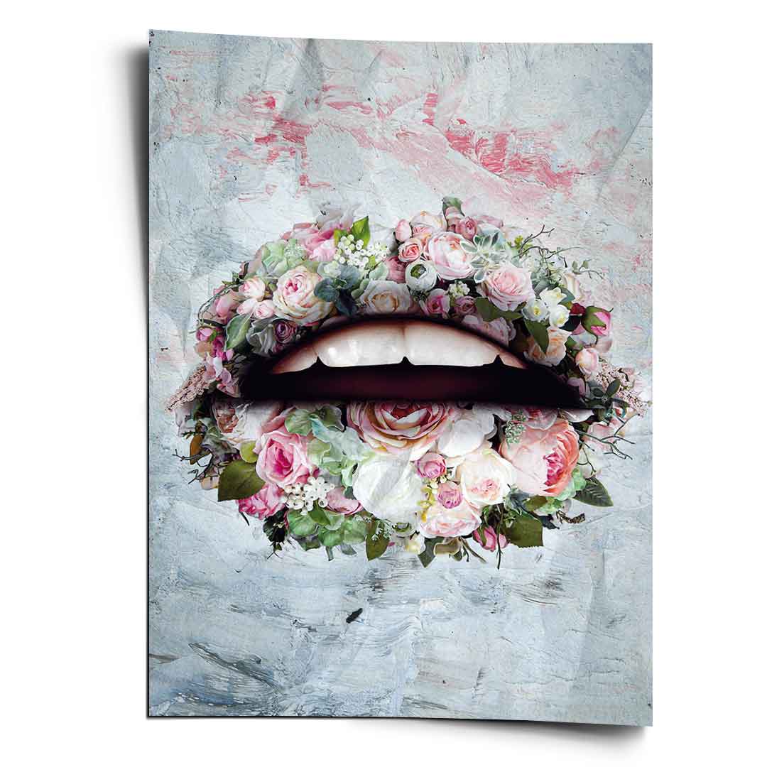 Lips &amp; Flowers - Poster