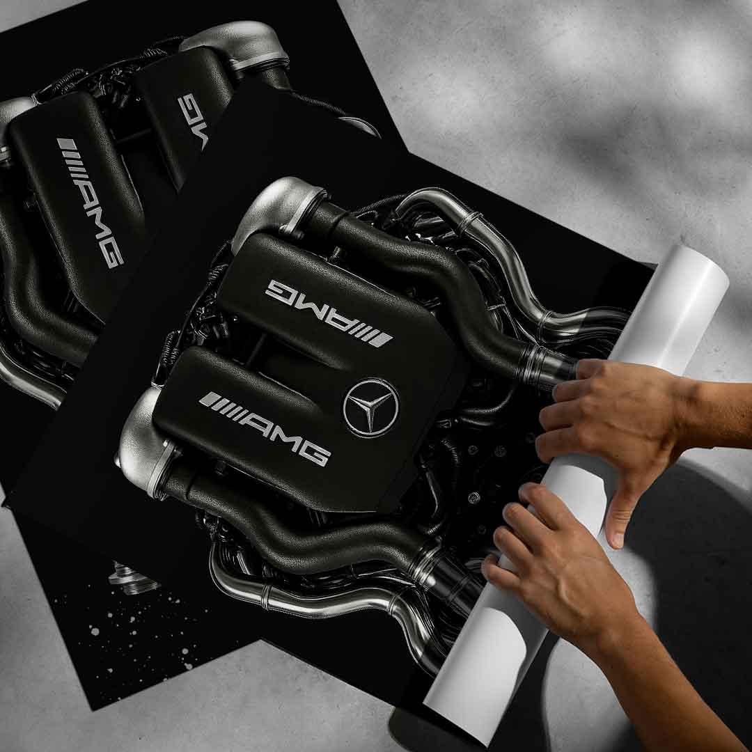 Mercedes V8 Engine - Poster