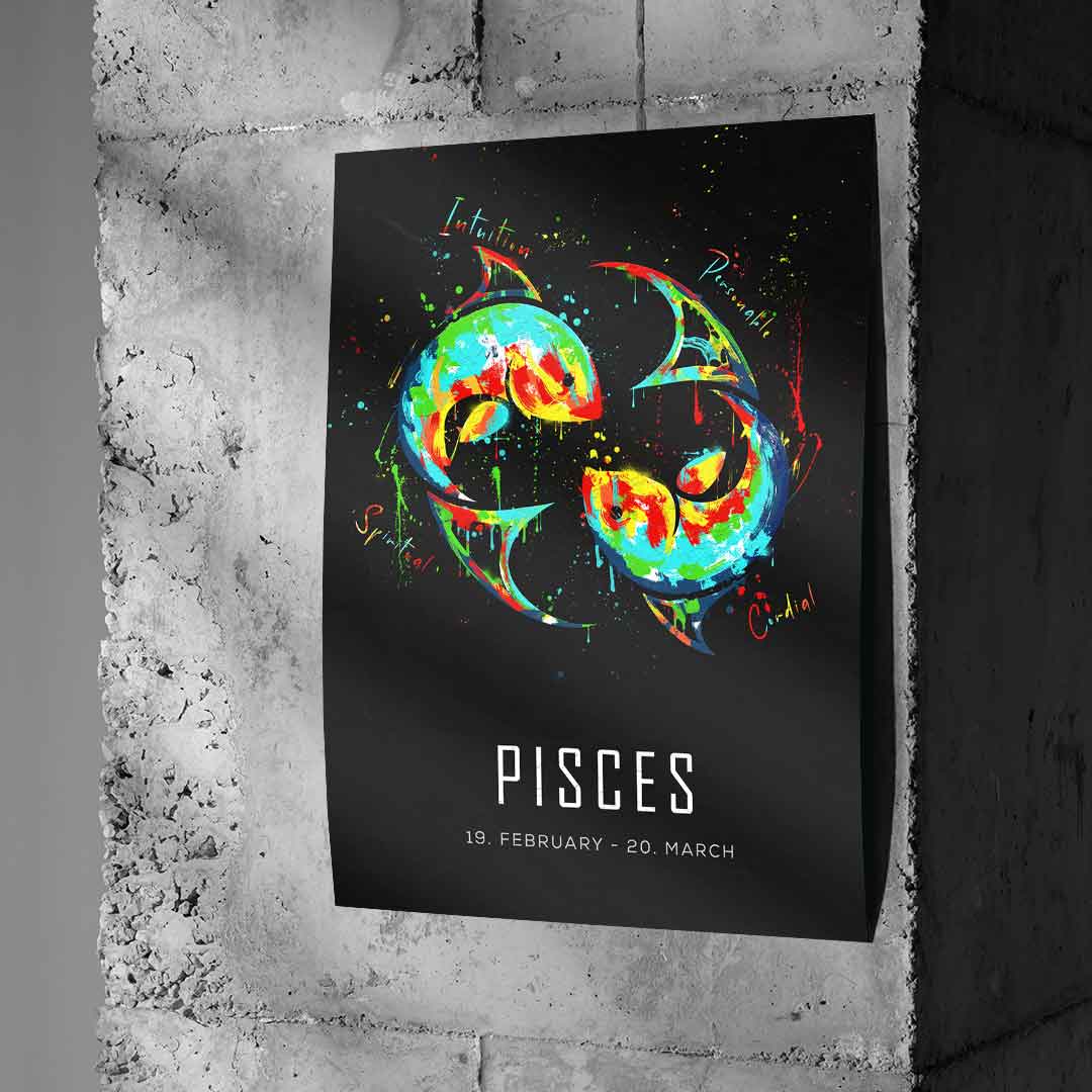 ZNAK ZODIAKU RYBY - Plakat