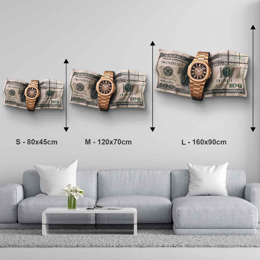 Wall sculpture Wealth is Timing - Acrylic glass