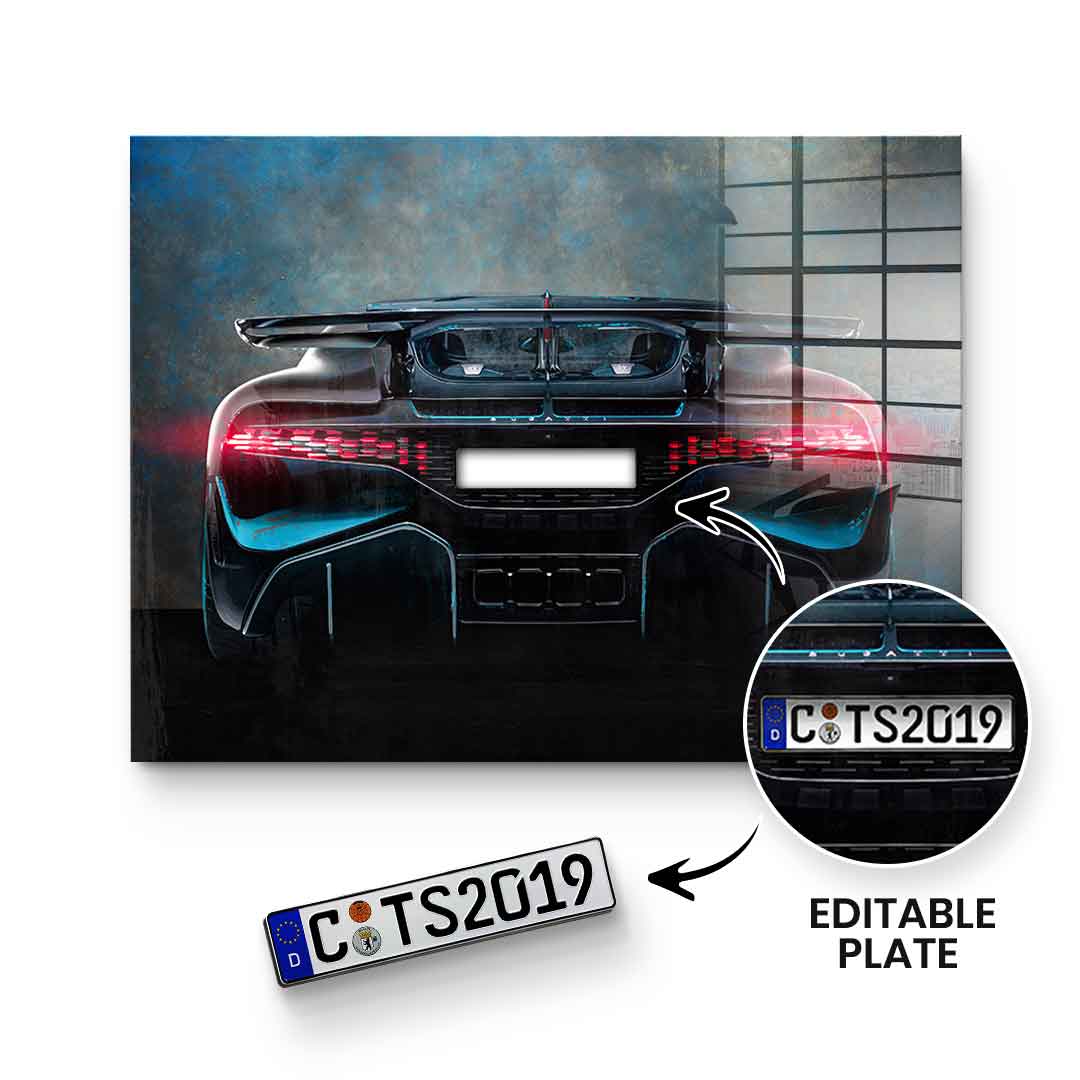 Bugatti Backside - Acrylglas - Personalisierbar
