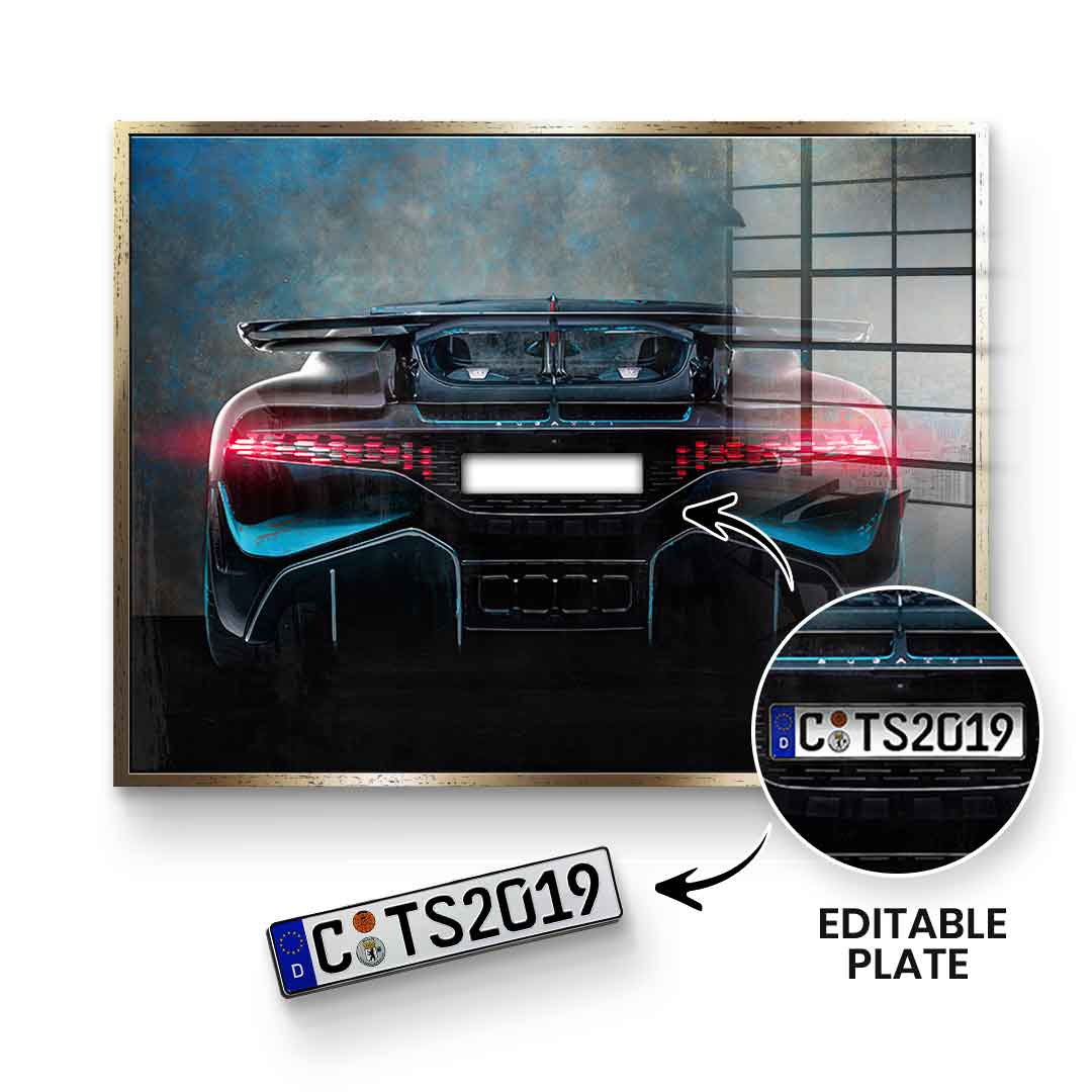 Bugatti Backside - Acrylglas - Personalisierbar