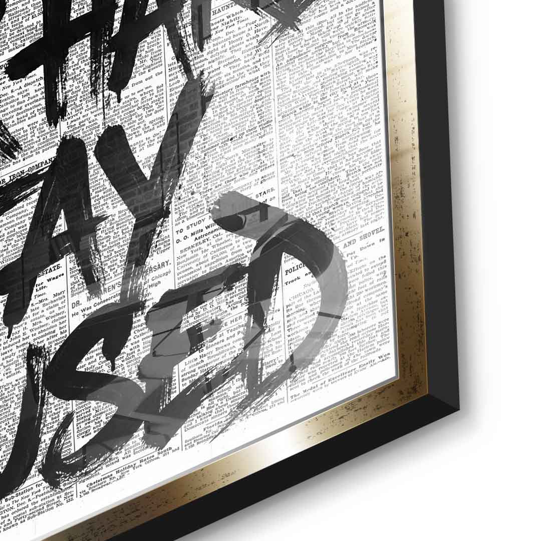 DOTCOMCANVAS Dream big work hard stay focused Acrylglasbild Detailansicht Gold Rahmen