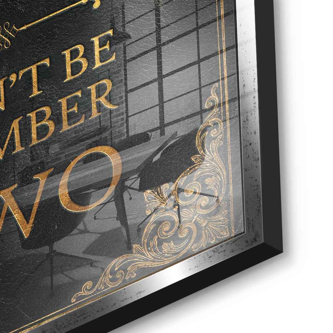 DOTCOMCANVAS® Rule Number One Acrylglasbild – Detailansicht silberner Rahmen