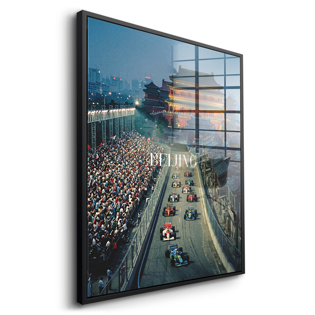 Beijing F1 Acrylglas - Seitenansicht schwarzer Rahmen