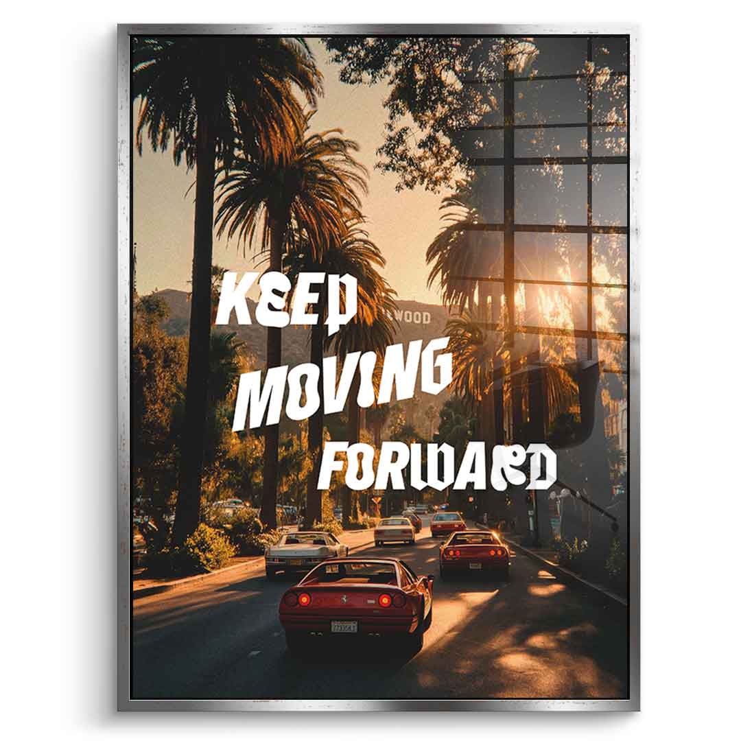 Keep moving forward Acrylglasbild Silber 7