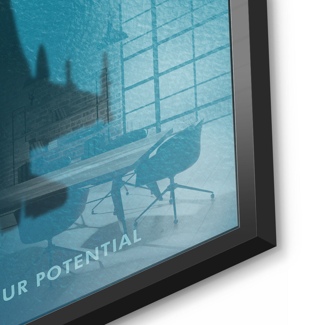 DOTCOMCANVAS Unlock Your Potential Acrylglasbild Detailansicht schwarzer Rahmen