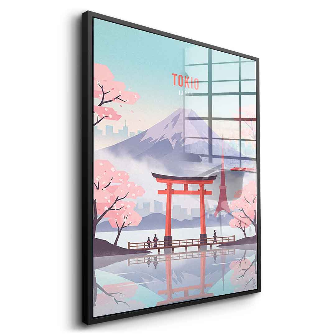 DOTCOMCANVAS Tokyo Acrylglasbild Seitenansicht schwarz