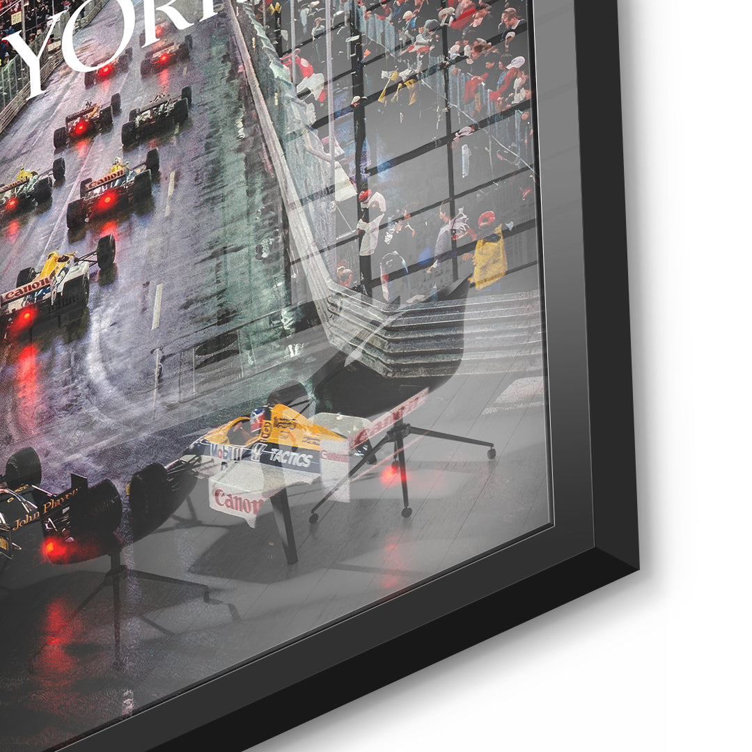 DOTCOMCANVAS New York F1 Acrylglasbild Detailansicht mit schwarzem Rahmen