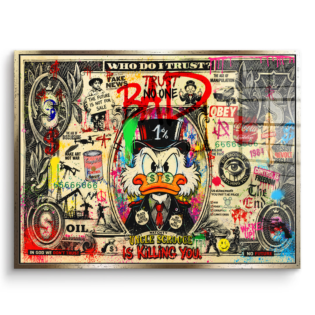 THE FUTURE IS NOT FOR SALE Acrylglasbild Front Gold Rahmen