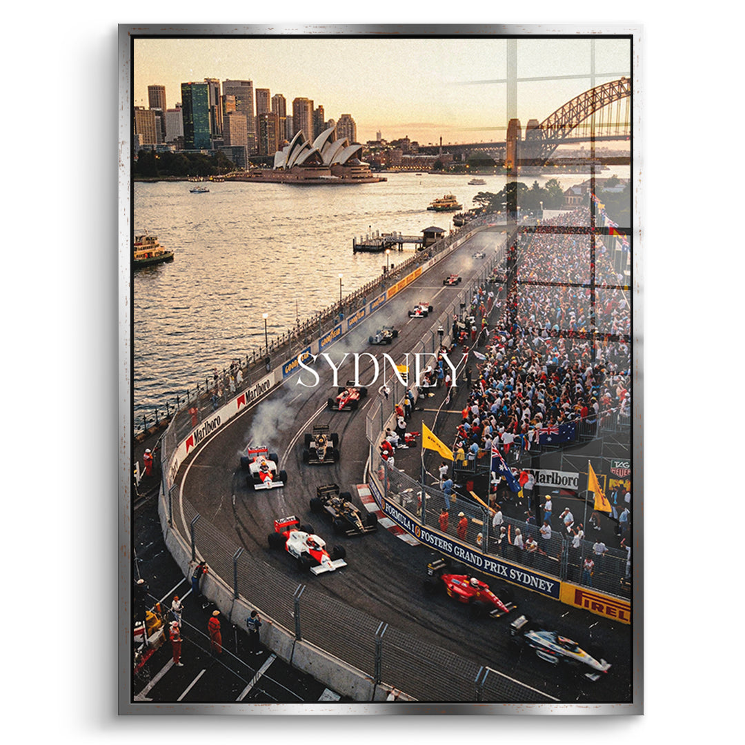 Sydney F1 Acrylglas - Silberner Rahmen