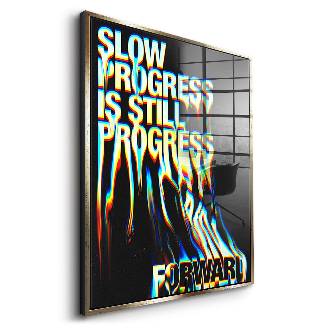 DOTCOMCANVAS Slow Process Acrylglasbild Seitenansicht Goldener Rahmen