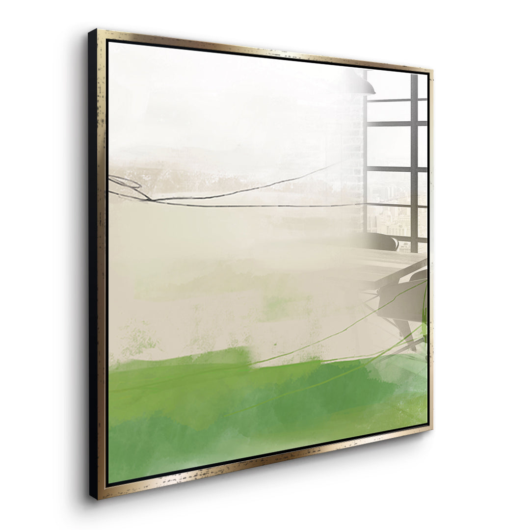 DOTCOMCANVAS What stayed Acrylglasbild Seitenansicht goldener Rahmen