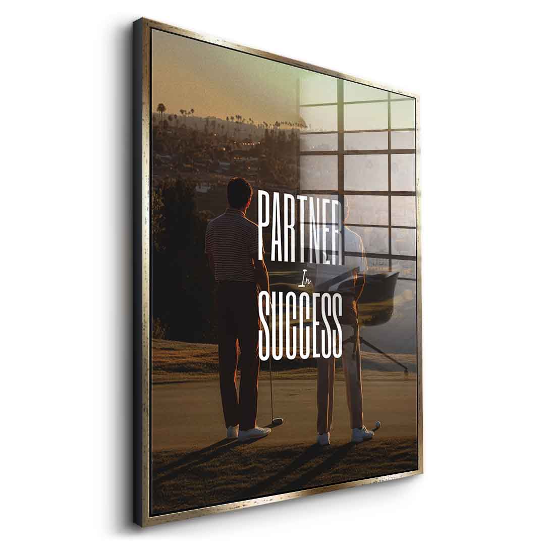 DOTCOMCANVAS Partner in Success Acrylglasbild Silberner Rahmen Seitenansicht