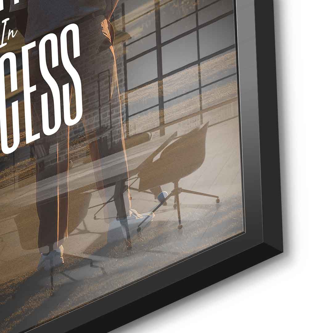 DOTCOMCANVAS Partner in Success Acrylglasbild Schwarzer Rahmen Detailansicht