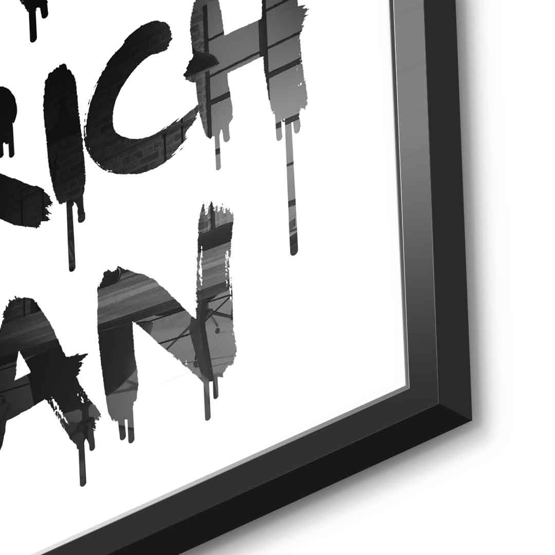 DOTCOMCANVAS Mom, I am a Rich, Man. Acrylglasbild Detail schwarzer Rahmen