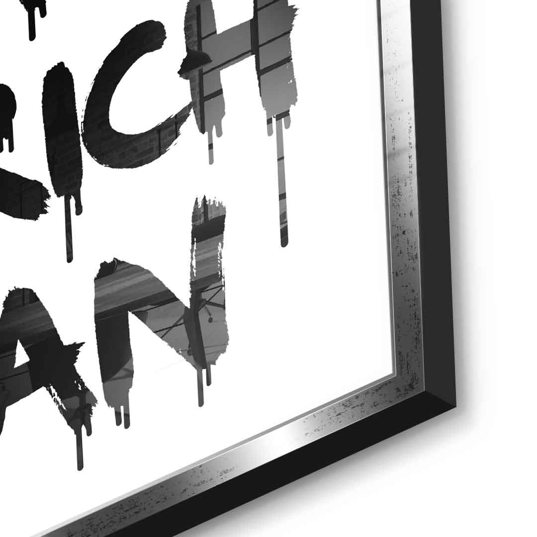 DOTCOMCANVAS Mom, I am a Rich, Man. Acrylglasbild Detail Silber Rahmen
