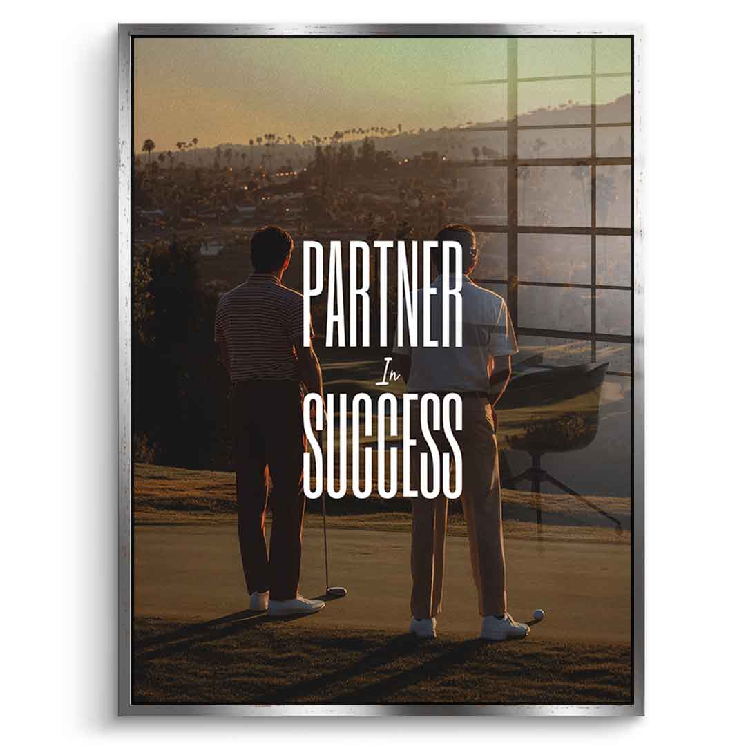 DOTCOMCANVAS Partner in Success Acrylglasbild Silberner Rahmen Vorderansicht