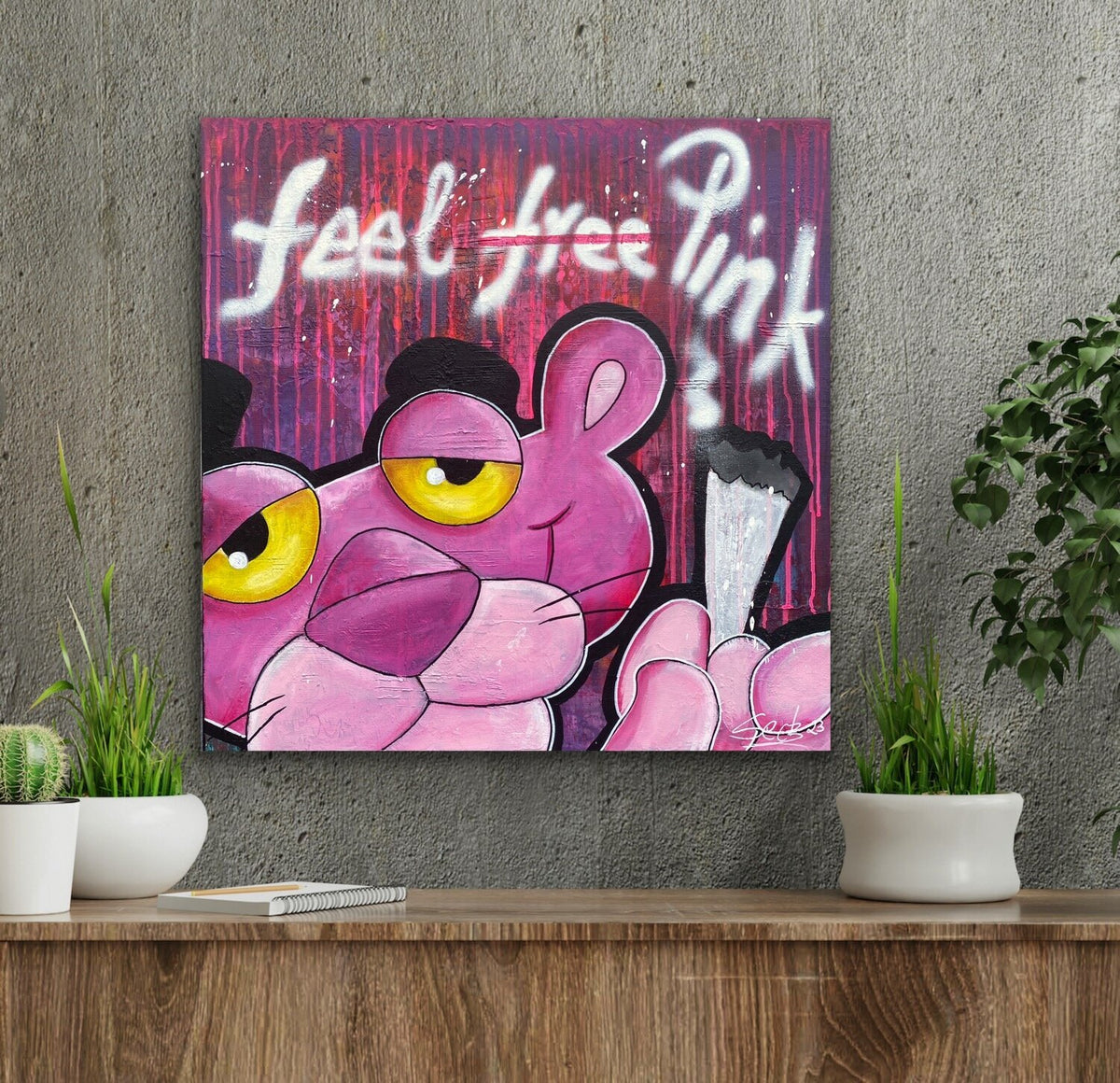 Feel Pink – Original im Raum