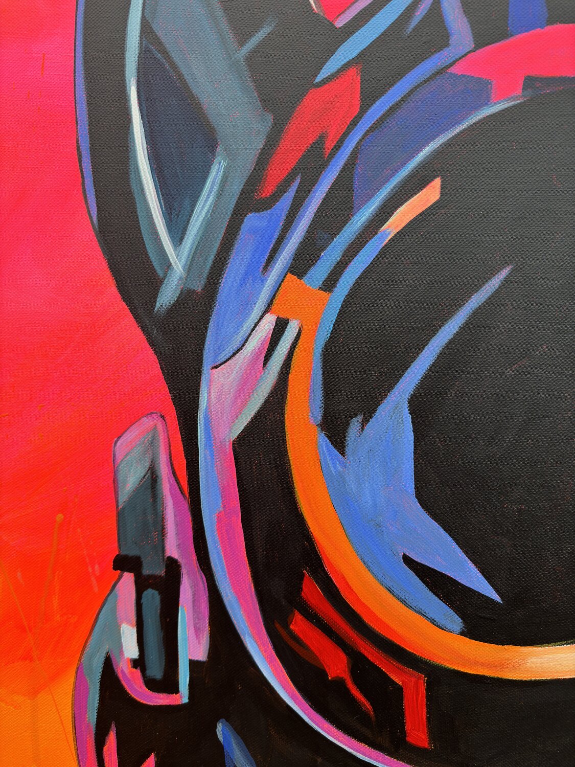 Sunset Cat – Original, Detailansicht
