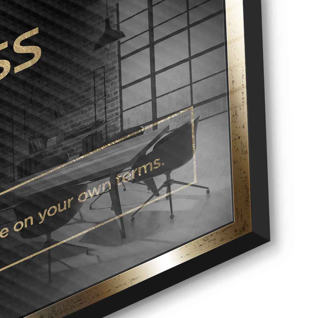 DOTCOMCANVAS® Success (Su) Acrylglasbild Version Schwarz – Detailansicht