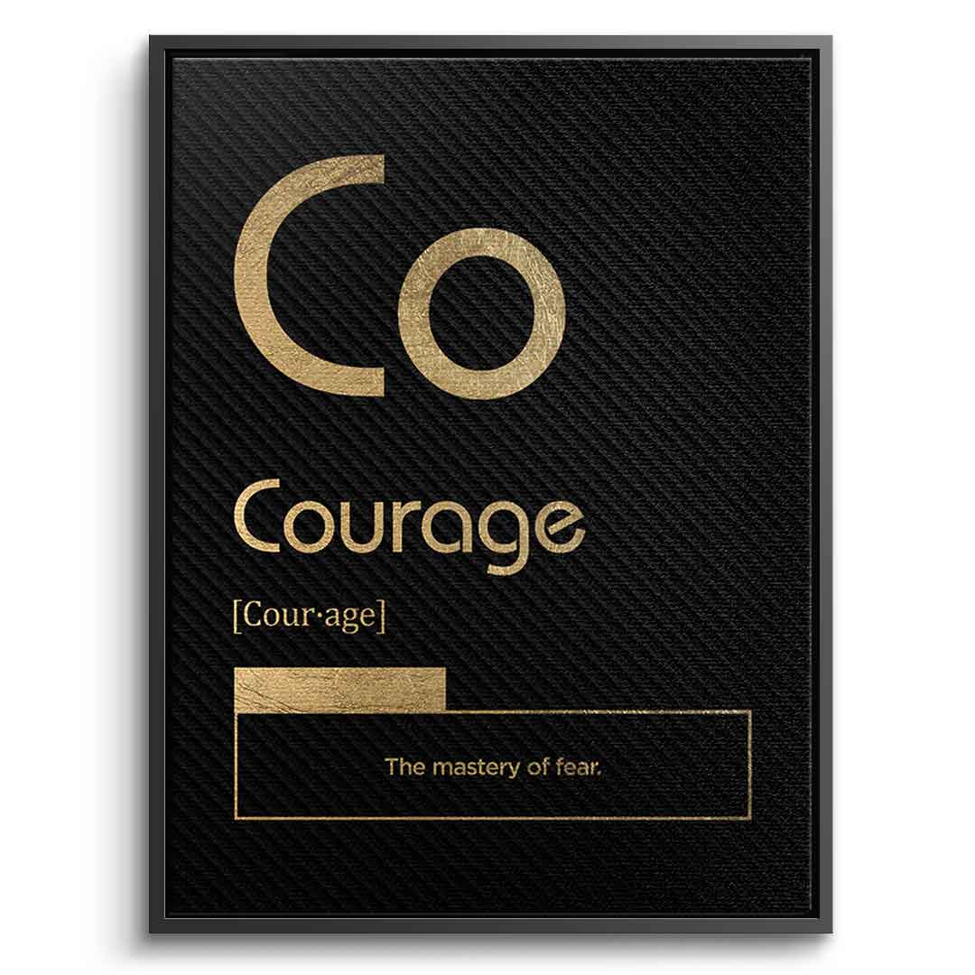 DOTCOMCANVAS® Courage Leinwandbild – Vorderansicht schwarzer Rahmen