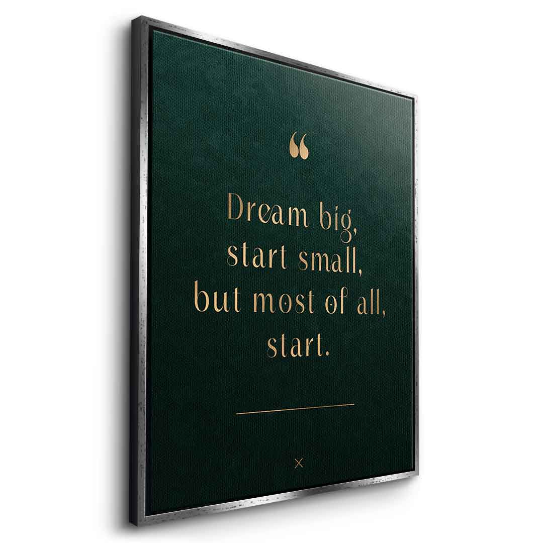 DOTCOMCANVAS Dream Big Leinwandbild mit weißem Rahmen Seitenansicht