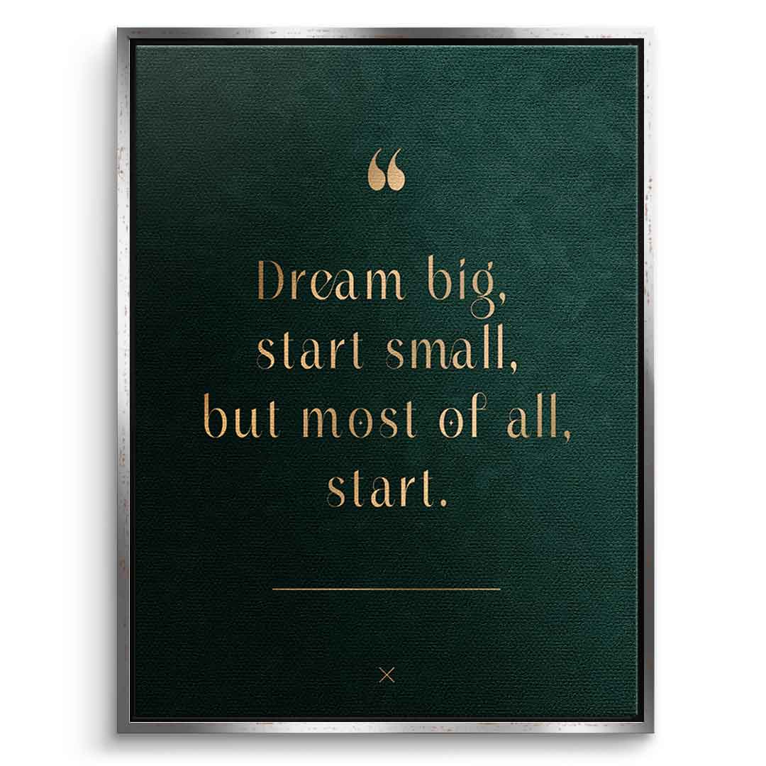 DOTCOMCANVAS Dream Big Leinwandbild mit silbernem Premium-Rahmen Frontansicht