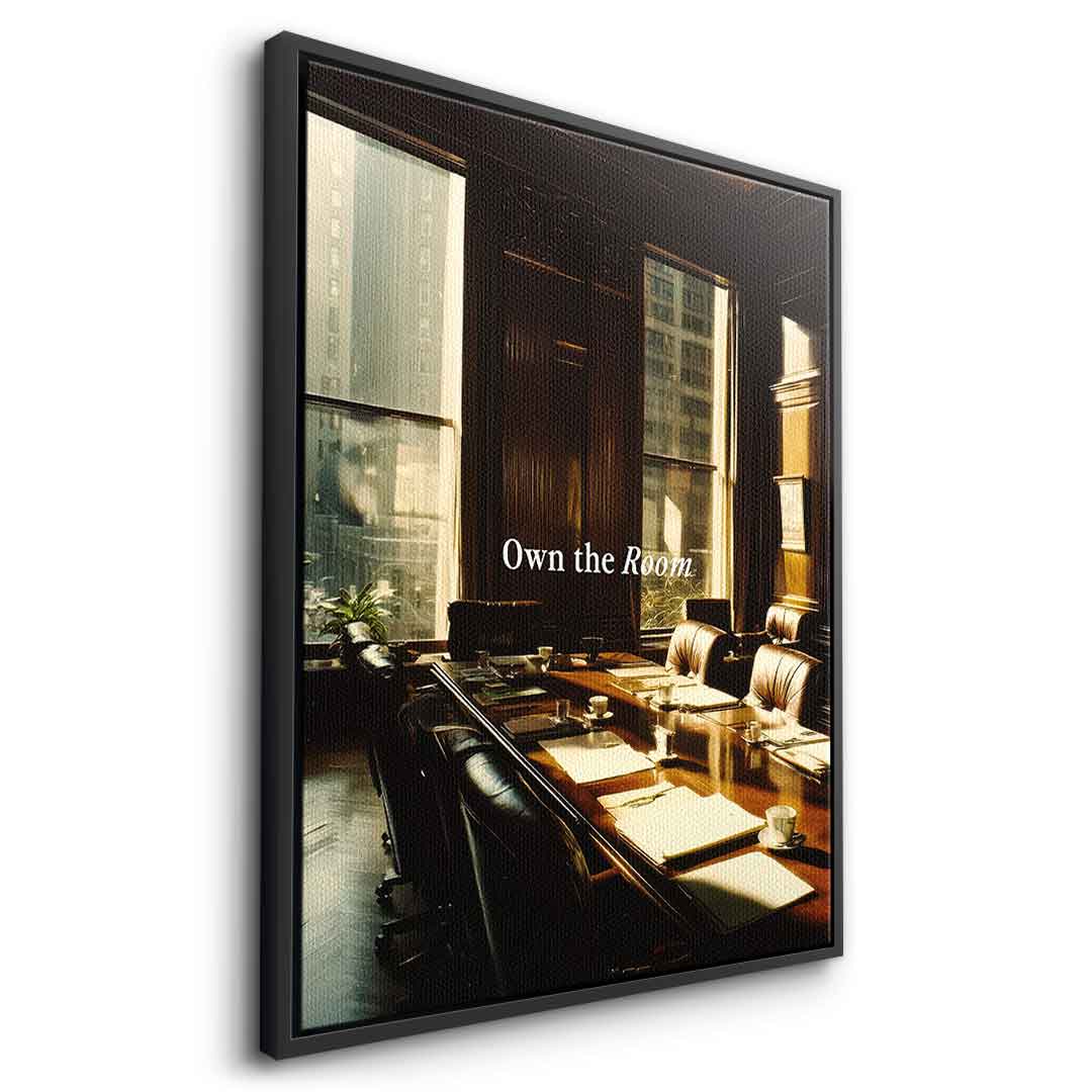 DOTCOMCANVAS Own the Room Leinwandbild Seitenansicht mit schwarzem Rahmen