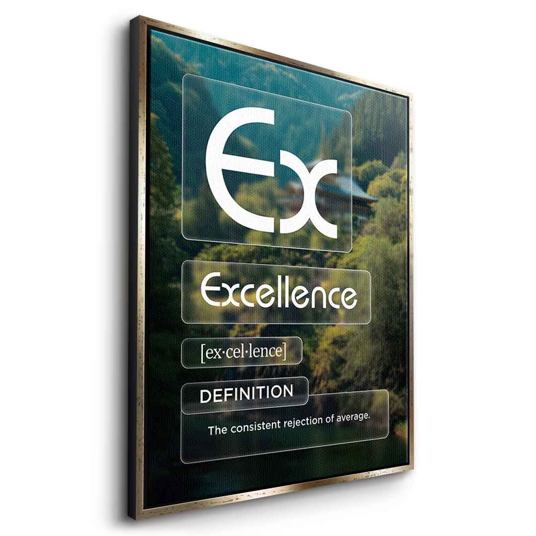 DOTCOMCANVAS® Excellence (Ex) Leinwandbild Version Farbig – Seitenansicht Gold