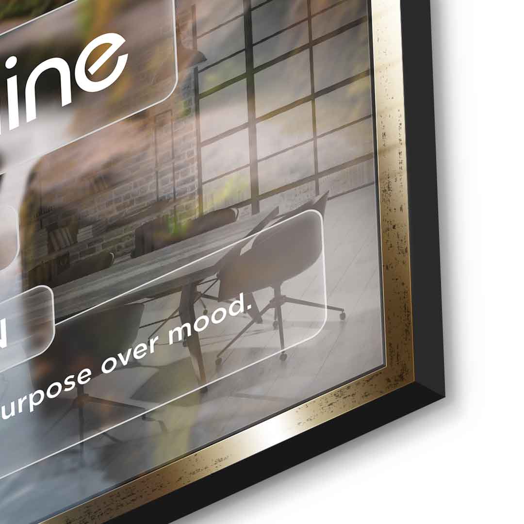 DOTCOMCANVAS® Discipline (Di) Acrylglasbild Version Farbig – Detailansicht