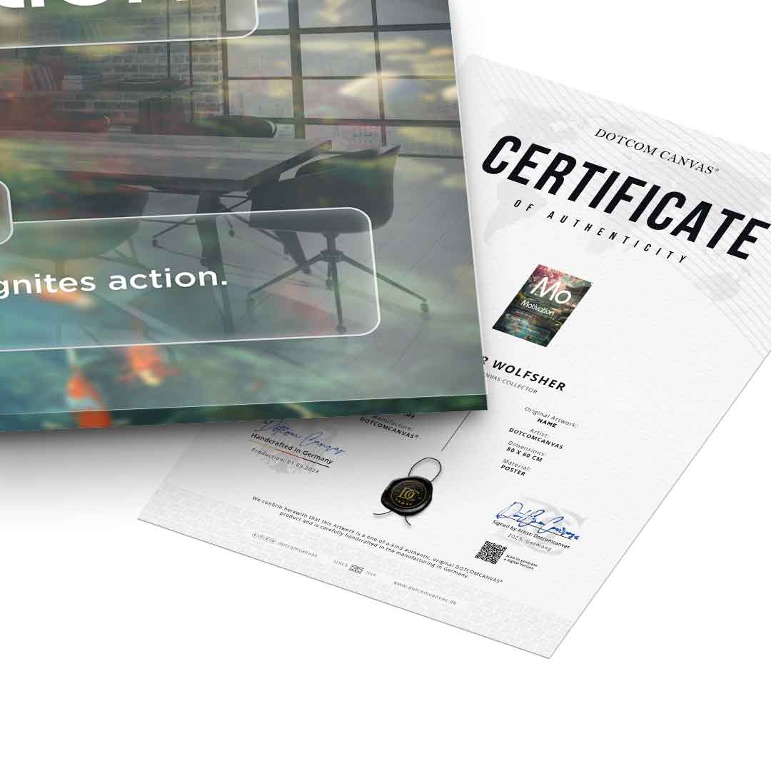 DOTCOMCANVAS® Motivation (Mo) Acrylglasbild Version Farbig – Detailansicht