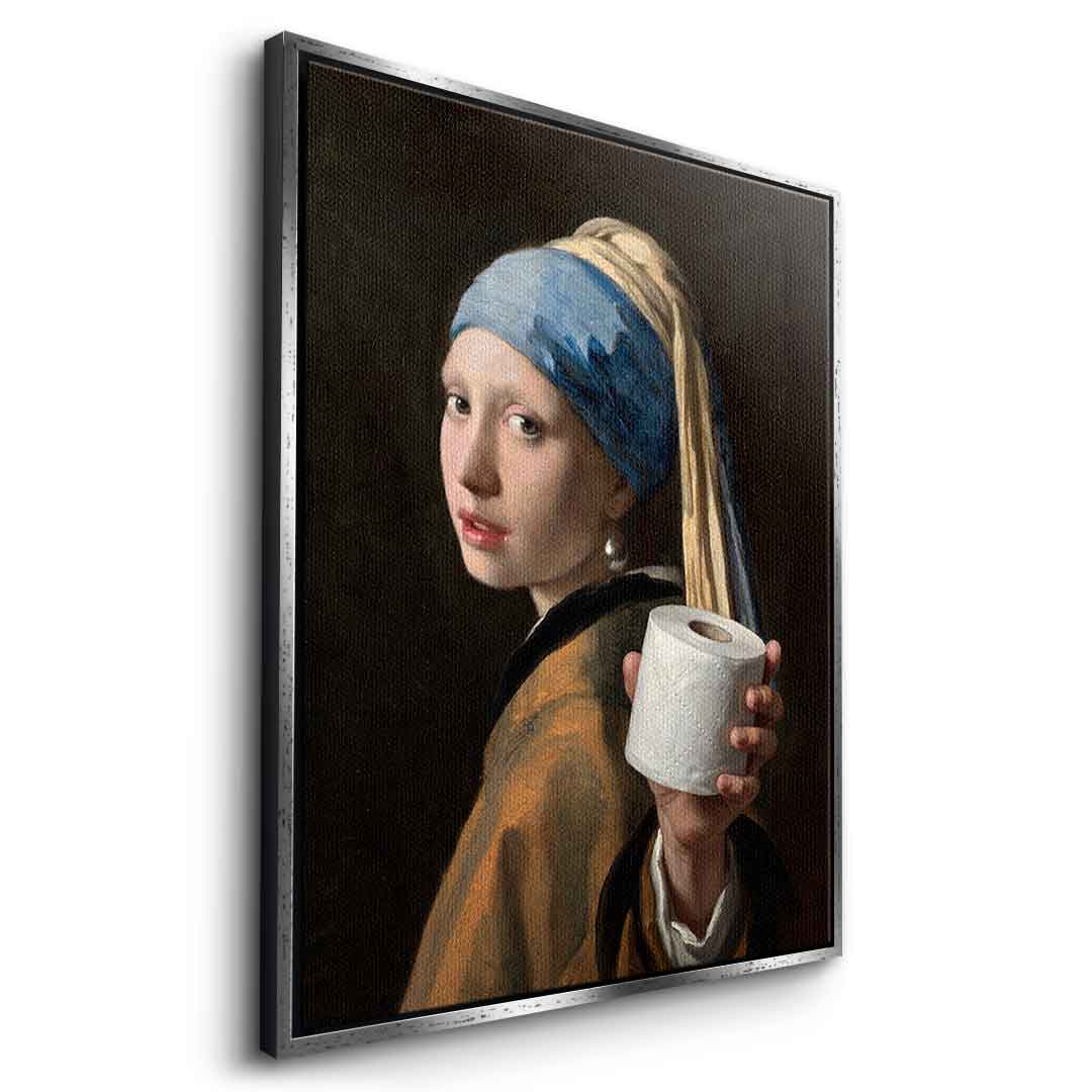 DOTCOMCANVAS Classic Painting for Toilett Leinwand Seitenansicht Gold Rahmen